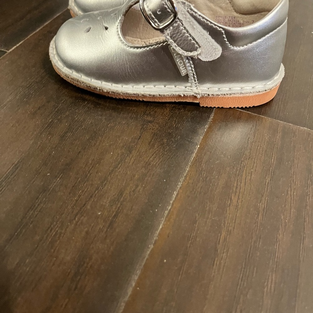 Elegant Silver Kids Dress Shoes - Picture 6 of 10